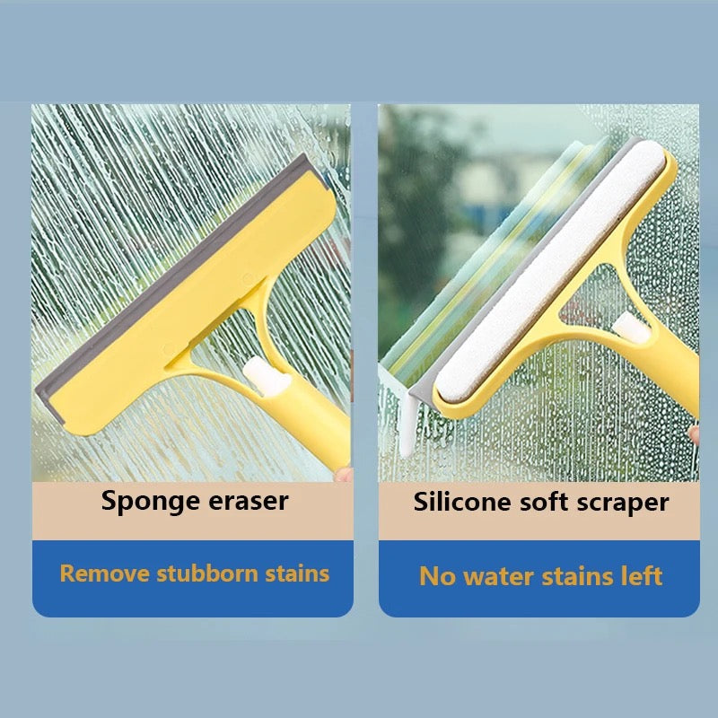 3 in 1 Double Faced Glass & Window Cleaner With Spray Bottle