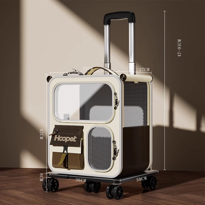 Katzentrage-Rucksack mit Rädern, Trolley-Tasche