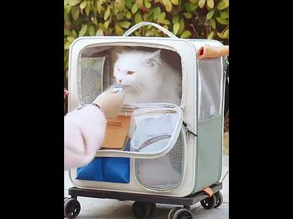 Katzentrage-Rucksack mit Rädern, Trolley-Tasche
