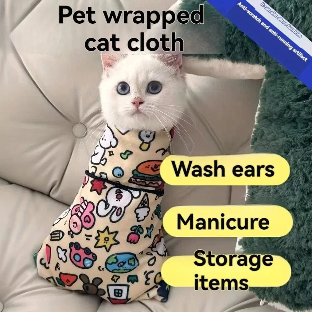 Self-Adherent Cat Grooming Wrap