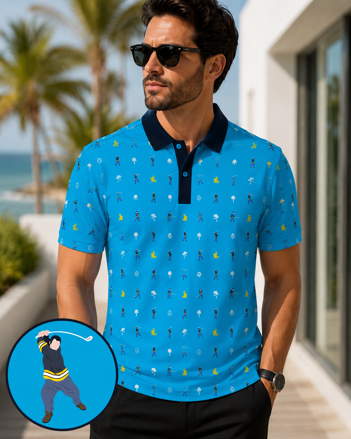 Happy Gilmore Adam Sandler Polo Funny Golf Gifts for Dad Shirt