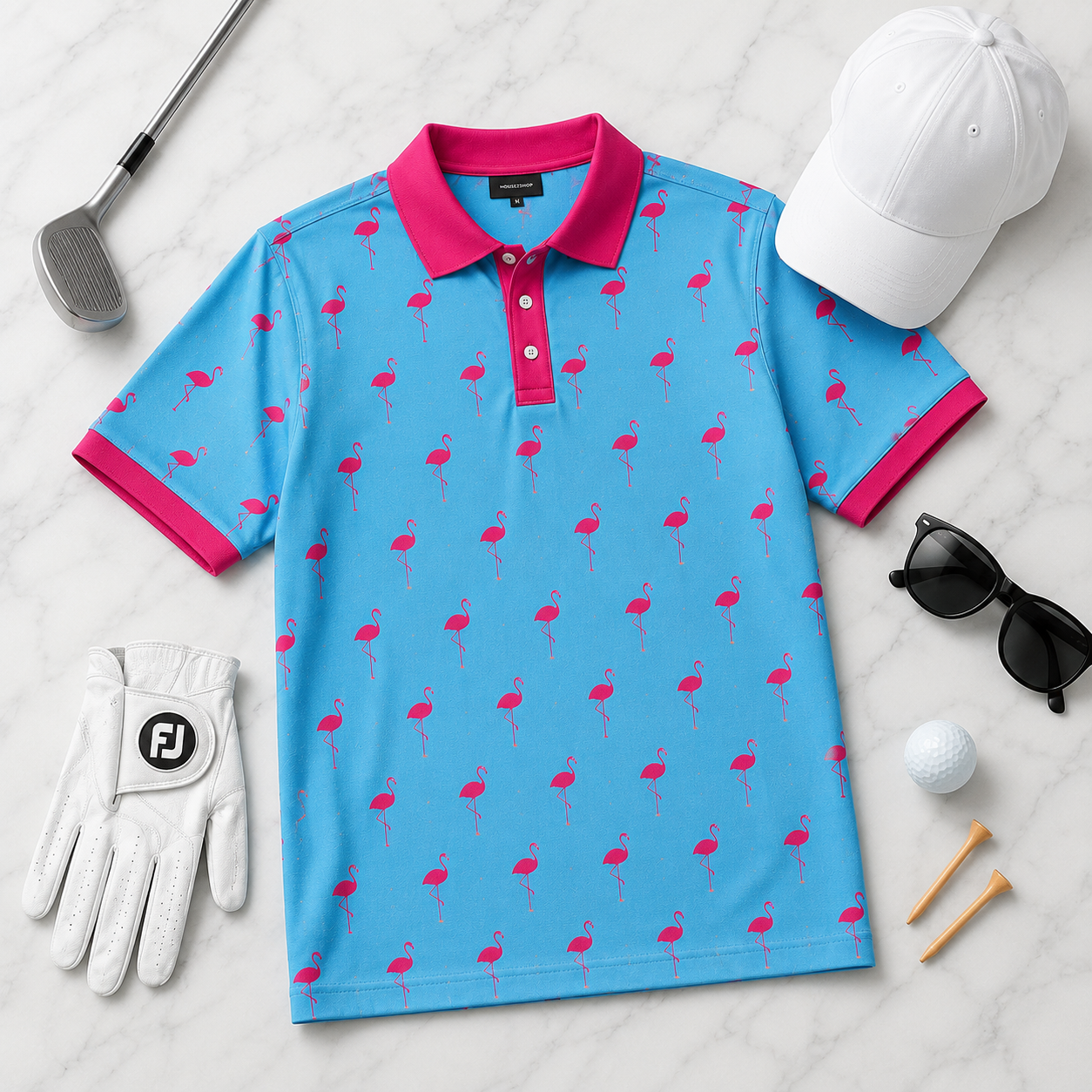 Flamingo Golf Polo Shirt