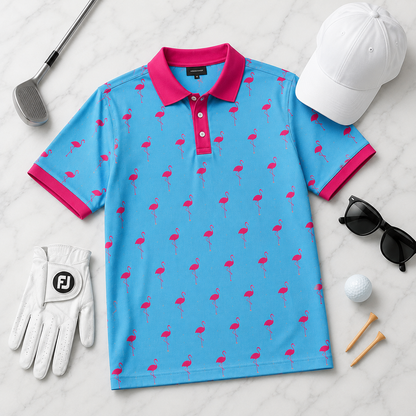 Flamingo Golf Polo Shirt