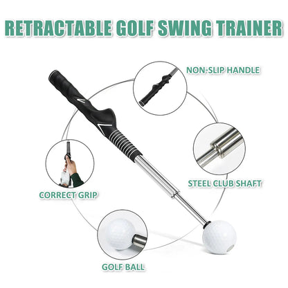 Retractable Golf Swing Training Aid