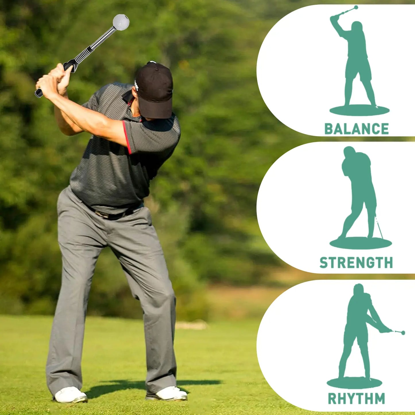 Retractable Golf Swing Training Aid